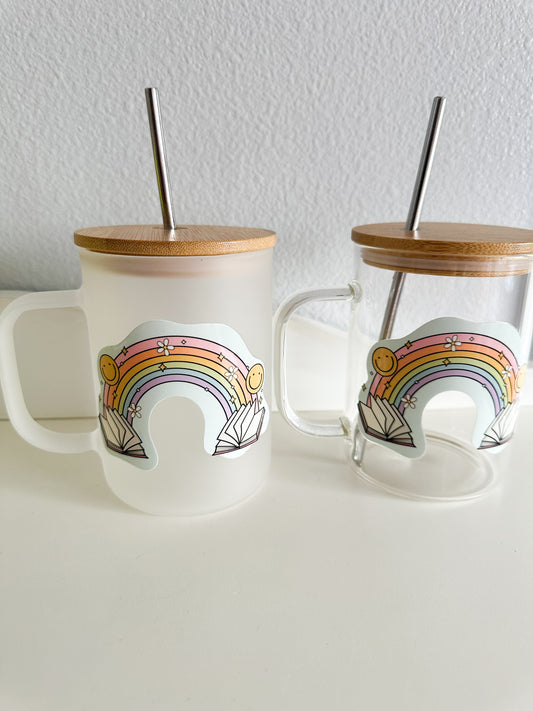 Books & rainbow mug