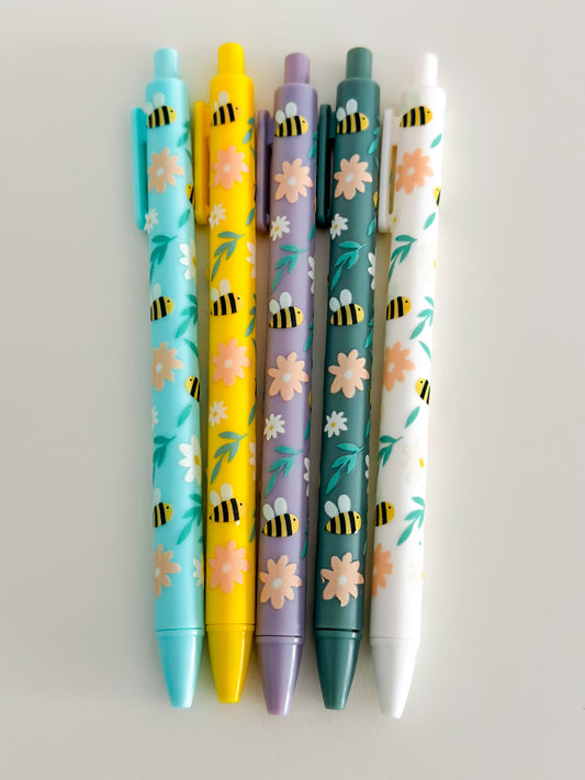 Bees 🐝 + flowers 🌸 pen