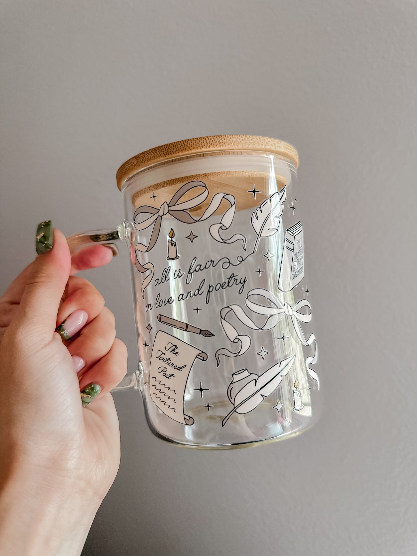 All is fair in love & poetry glass mug