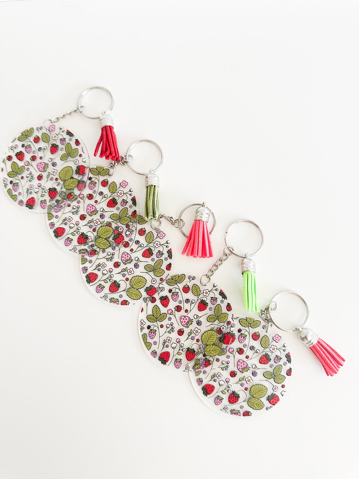 Strawberry acrylic keychain