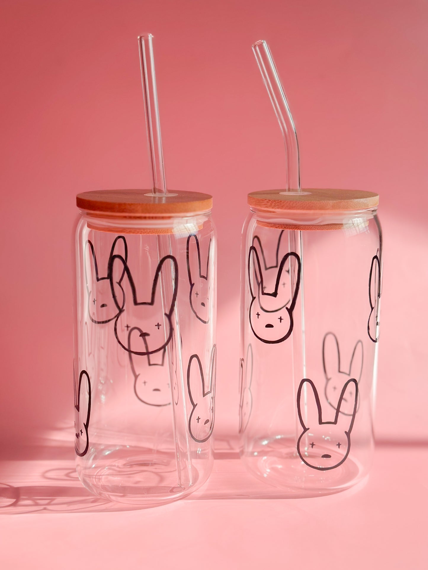 Bad bunny glass cup