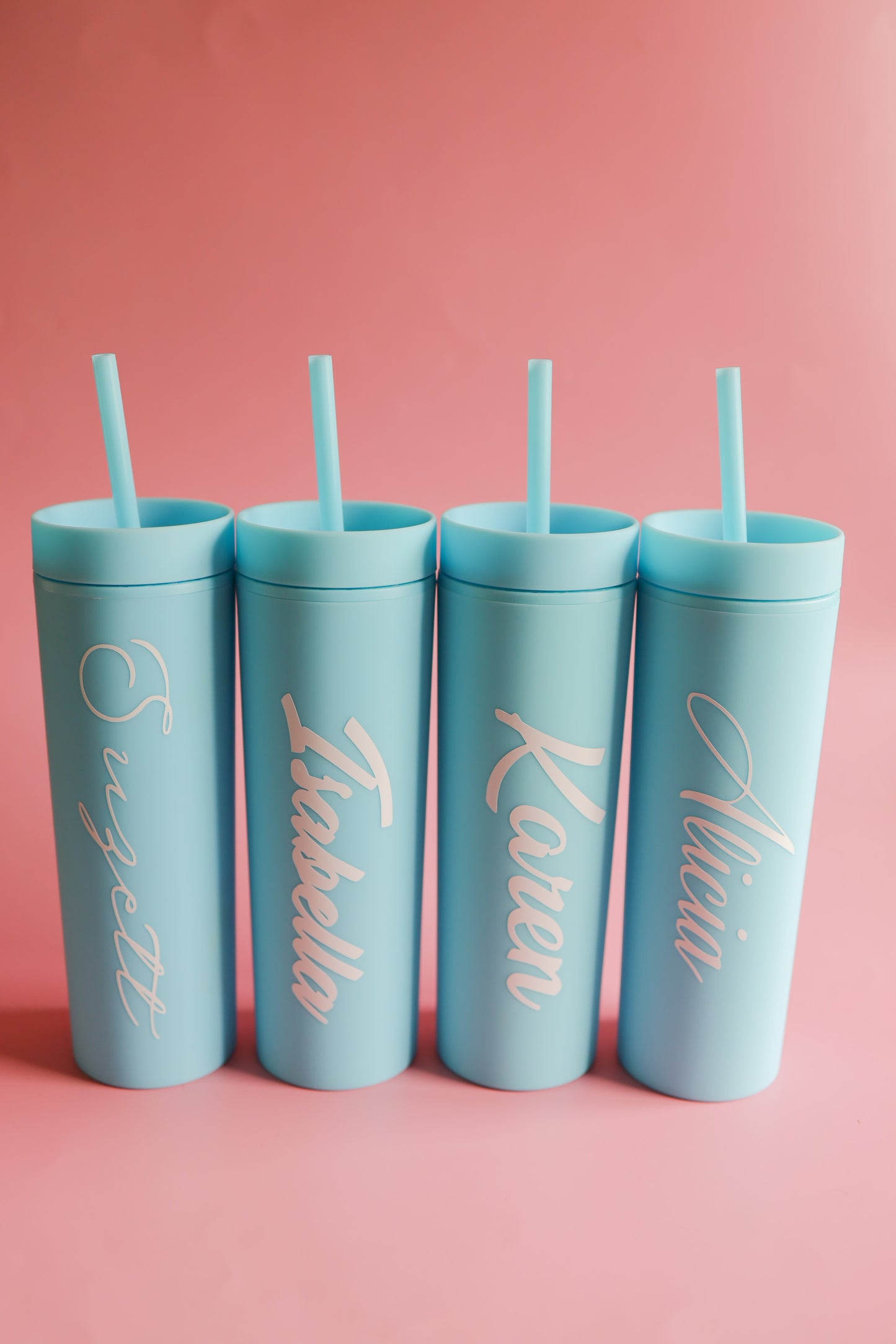 Sky blue skinny tumbler