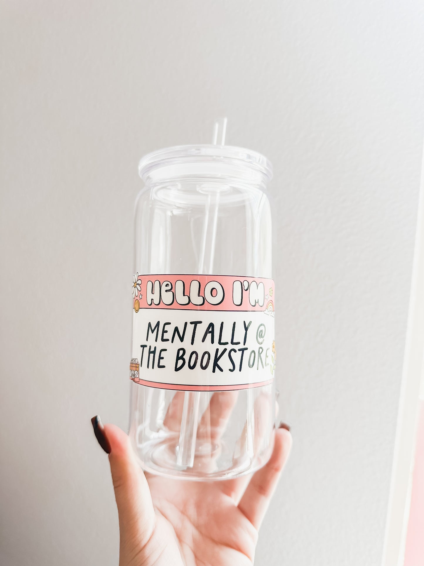 Mentally at the book store acrylic cups