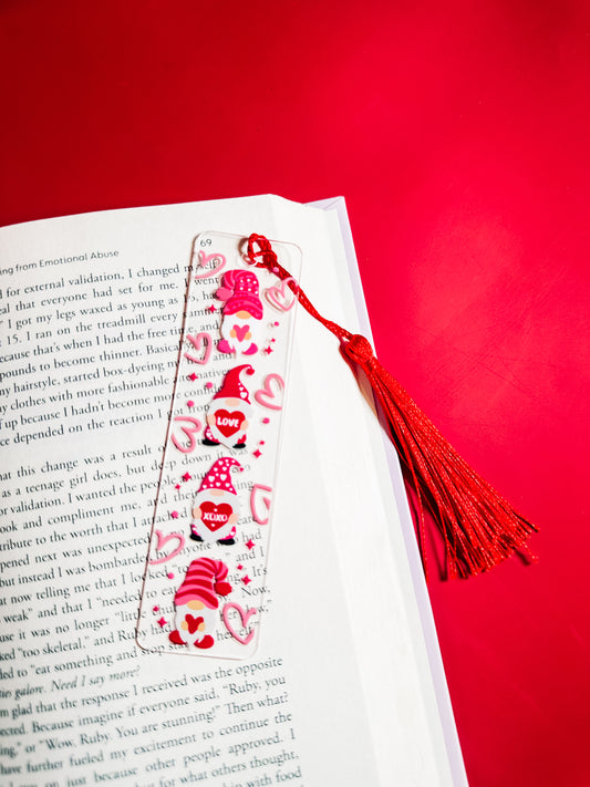 Valentine gnomes bookmark