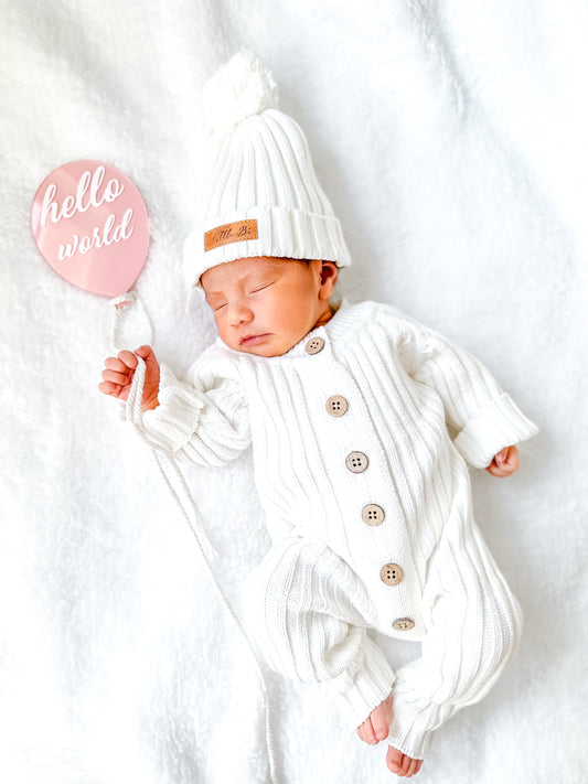 Hello world baby announcement balloon acrylic