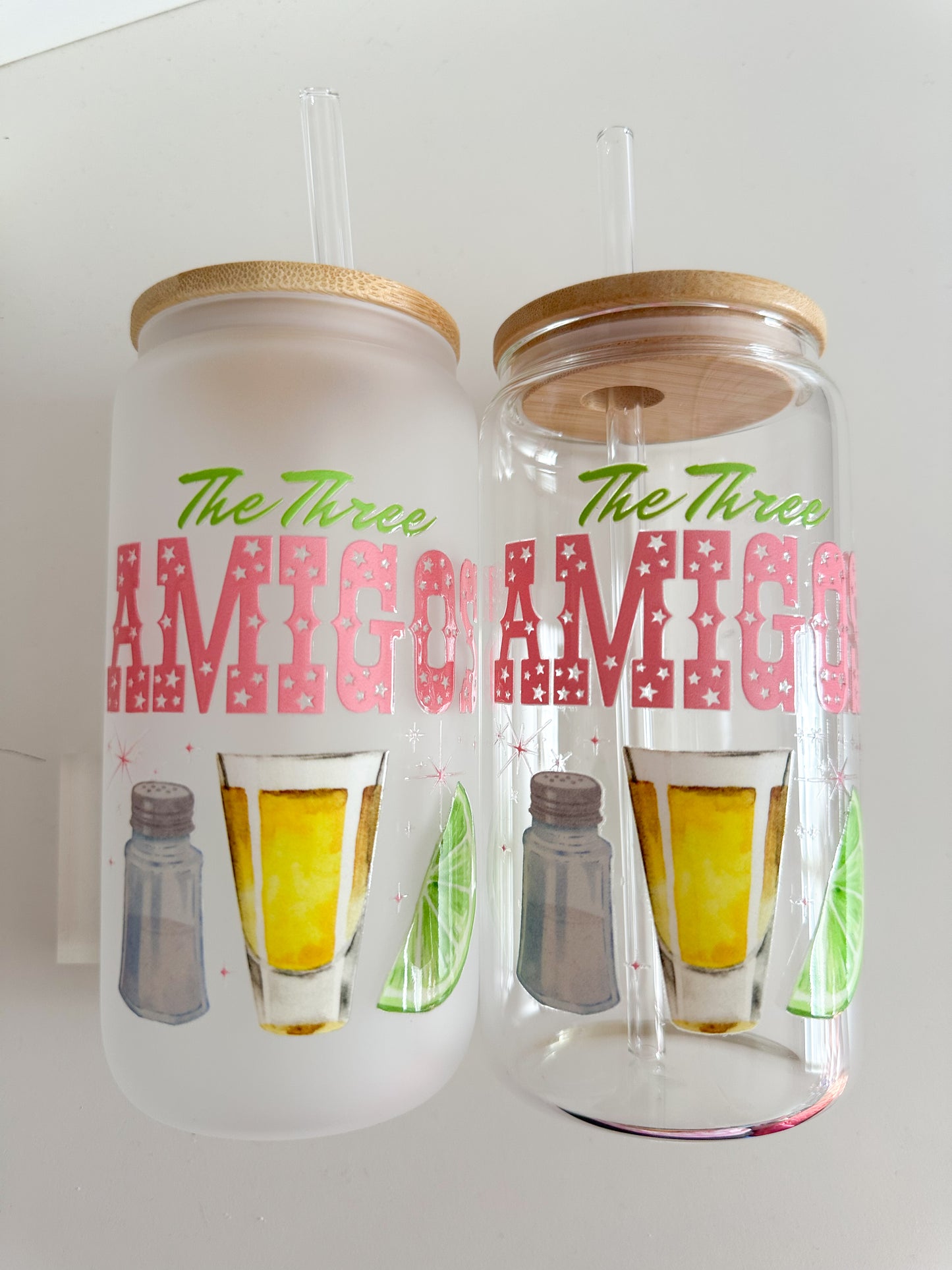 The three amigos glass cup