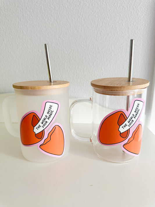 Fortune cookie glass mug