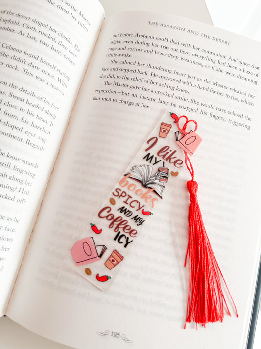 I like my books spicy and my coffee icy bookmark