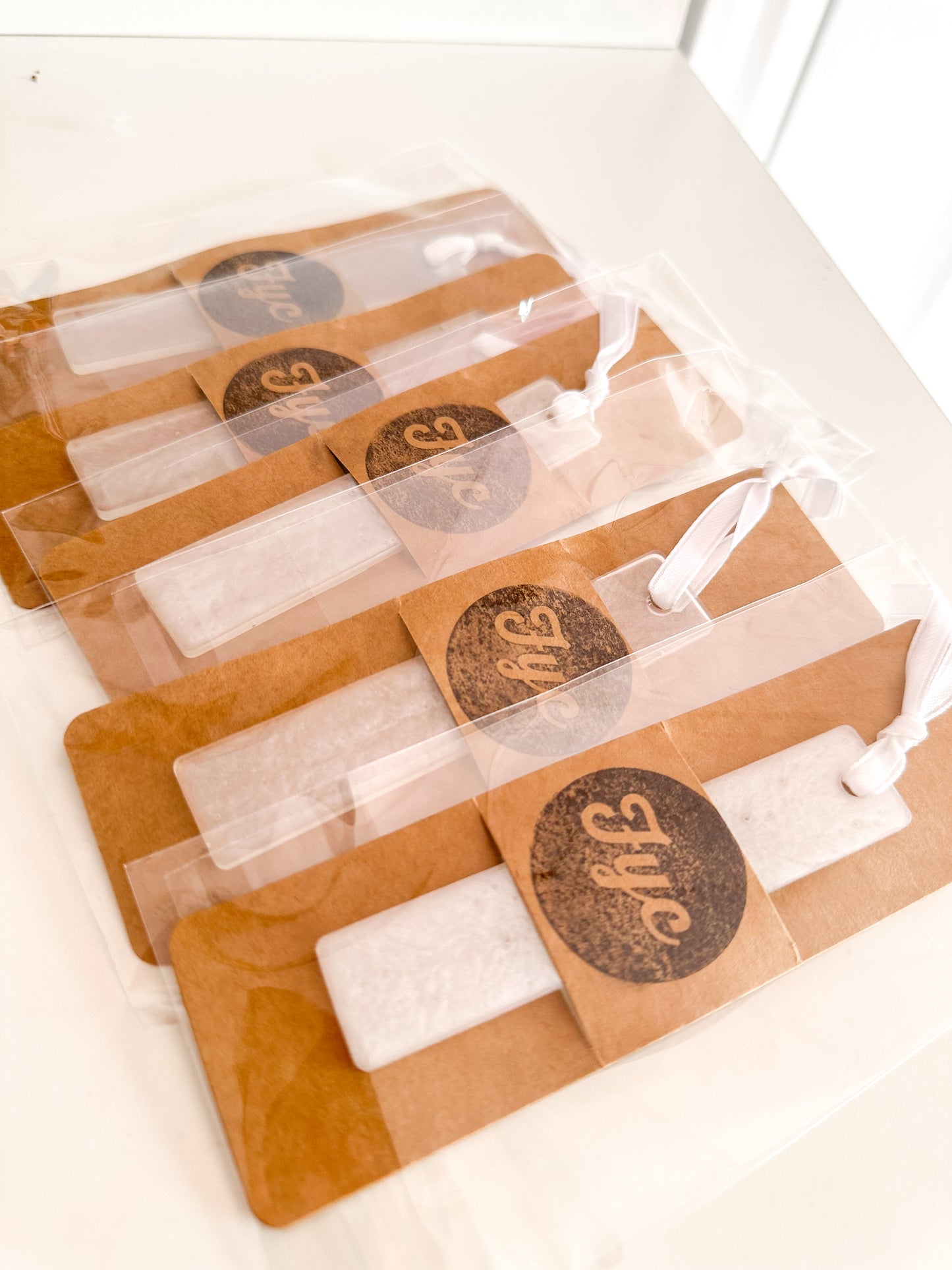 White resin bookmark