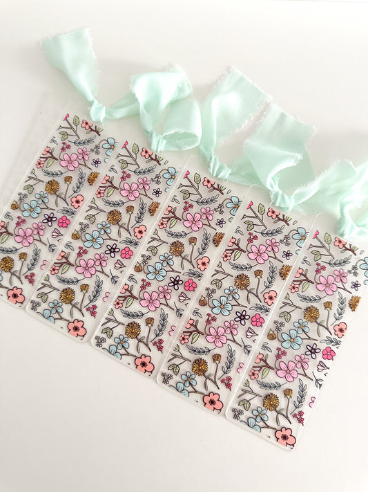 Spring floral bookmark