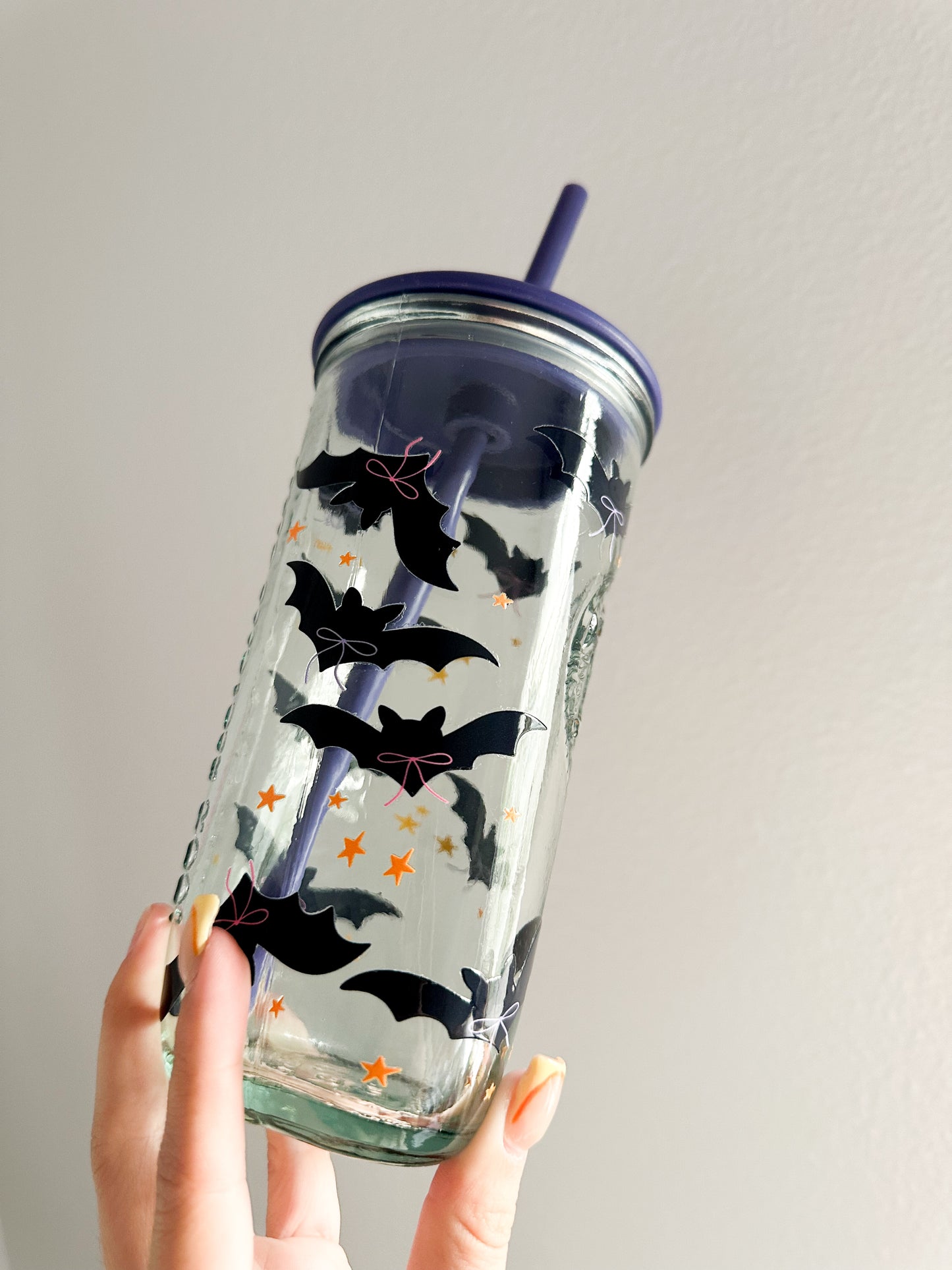 It’s freakin bats starbs glass cup