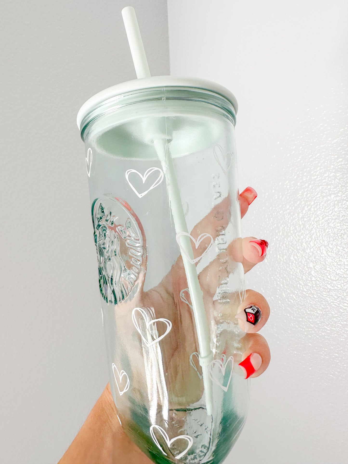 Starbs heart glass cup