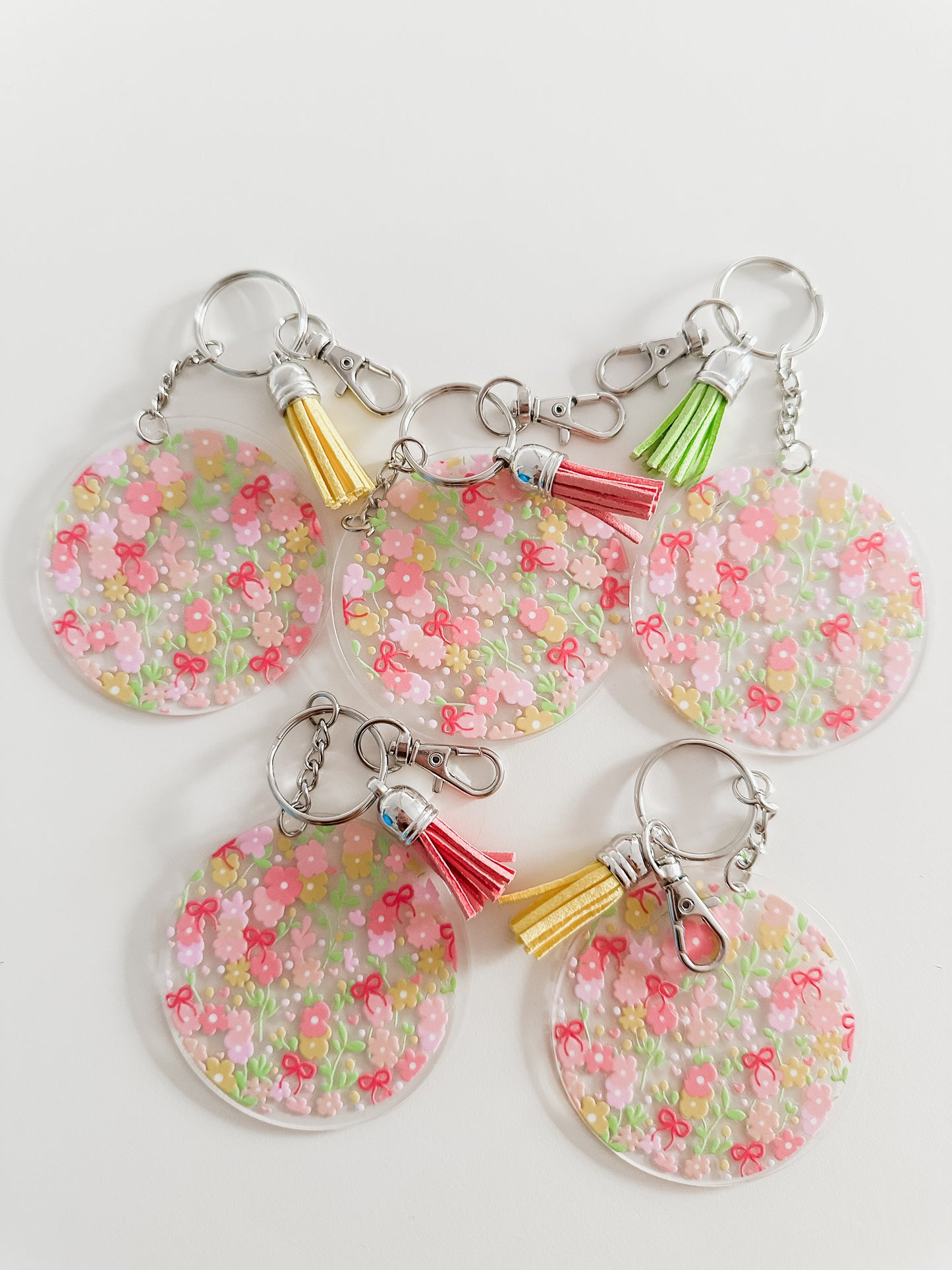 Spring flowers acrylic keychain