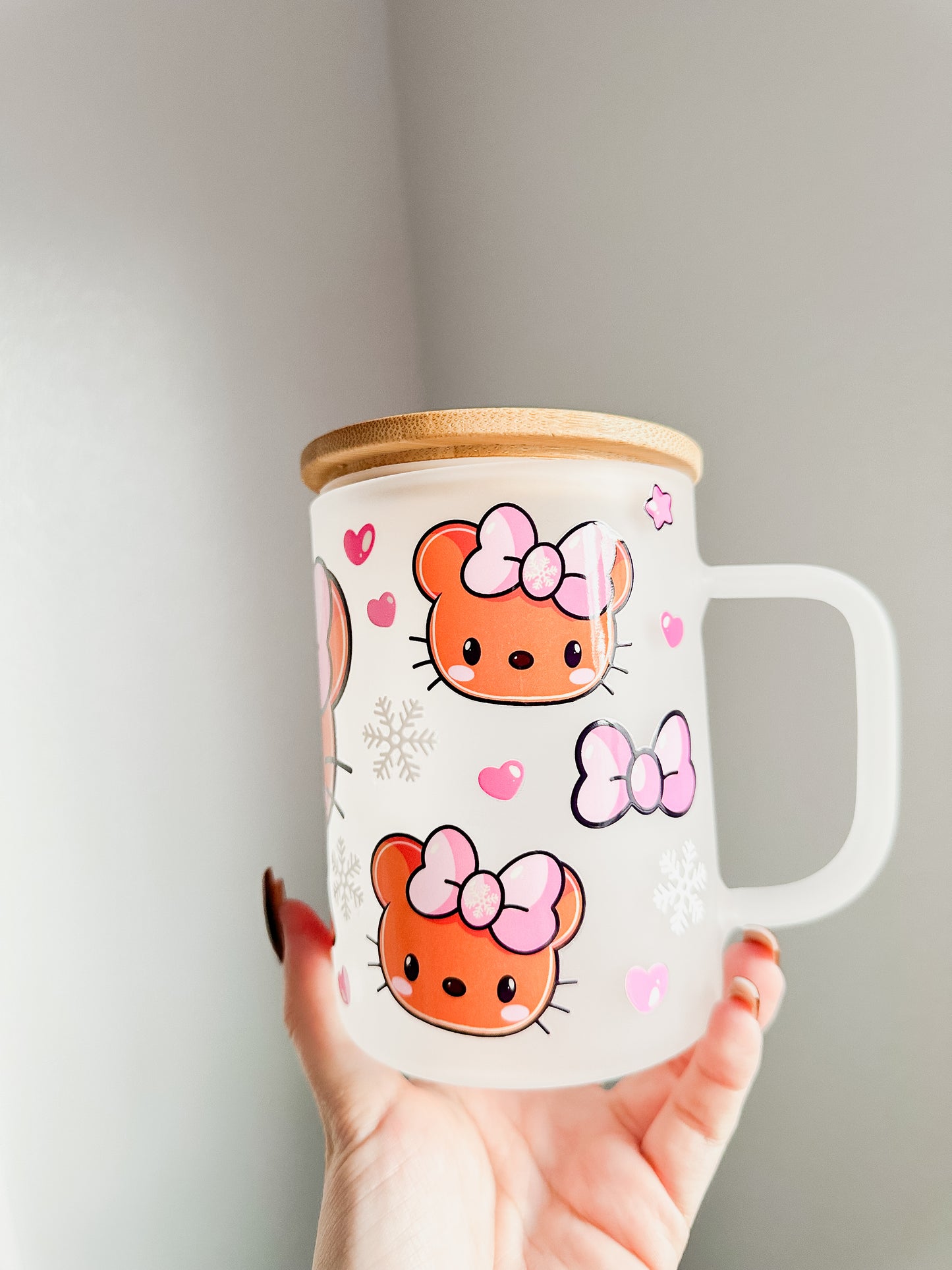 Gingerbread kitty pink mug