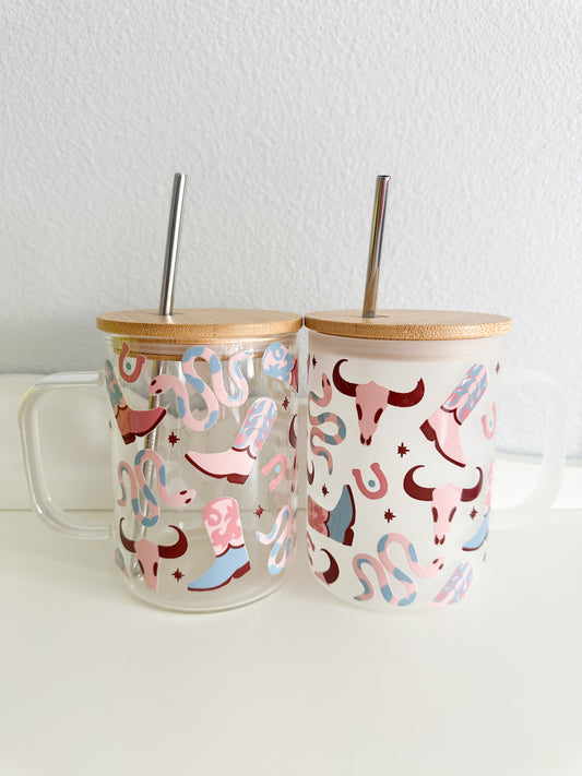 western glass mug