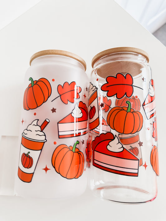 Pumpkin pie & latte glass cup