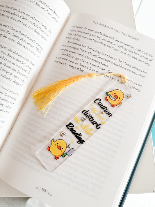 Caution do not disturb me while reading bookmark