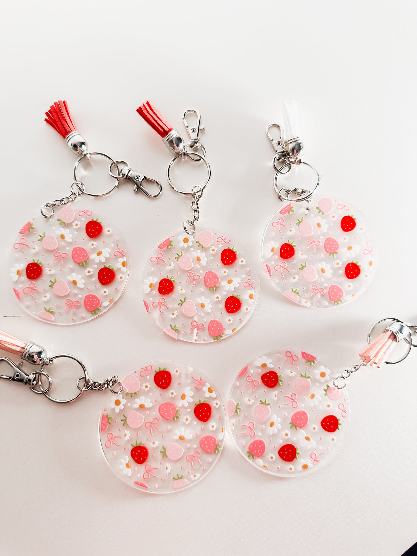 Strawberry acrylic keychain