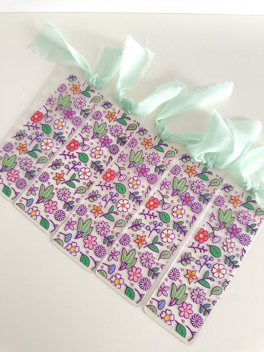 Spring plants and flowers bookmark