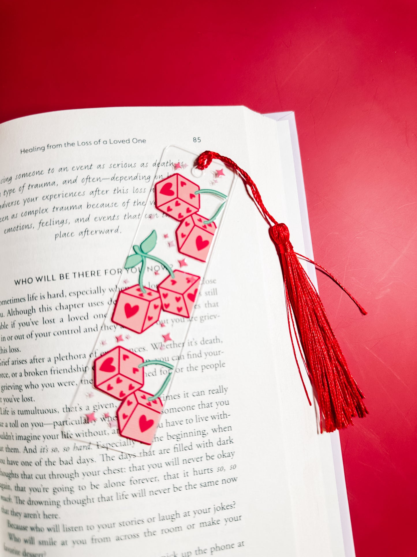 Cherry dice bookmark