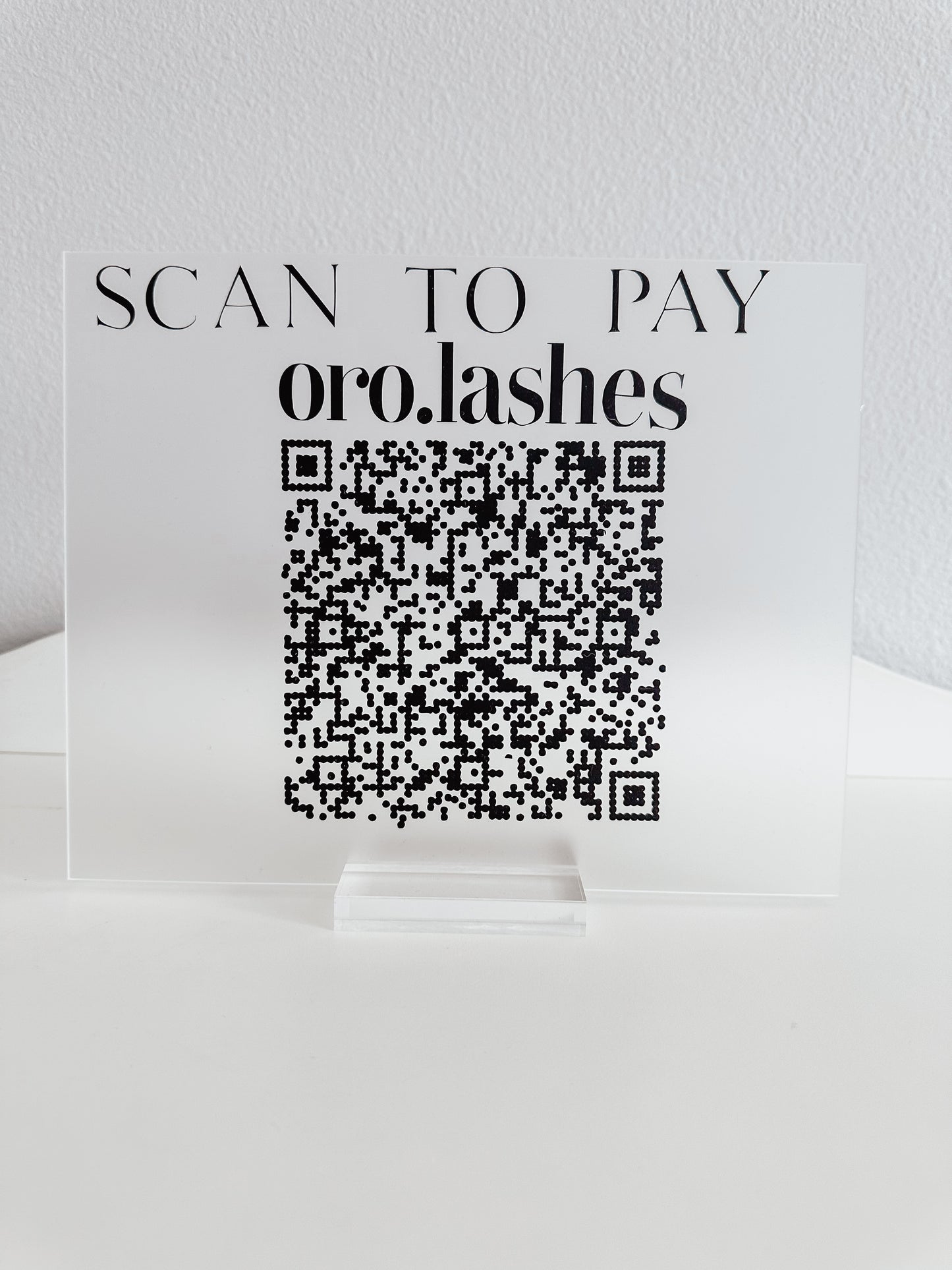 Frosted QR acrylic sign