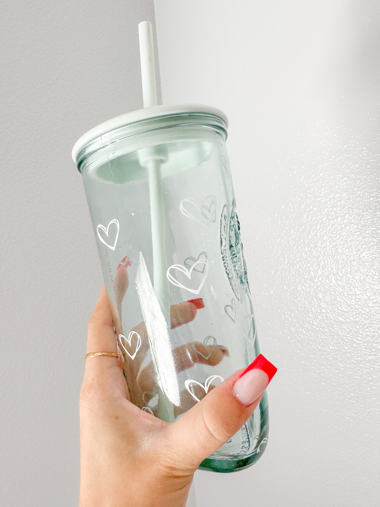 Starbs heart glass cup