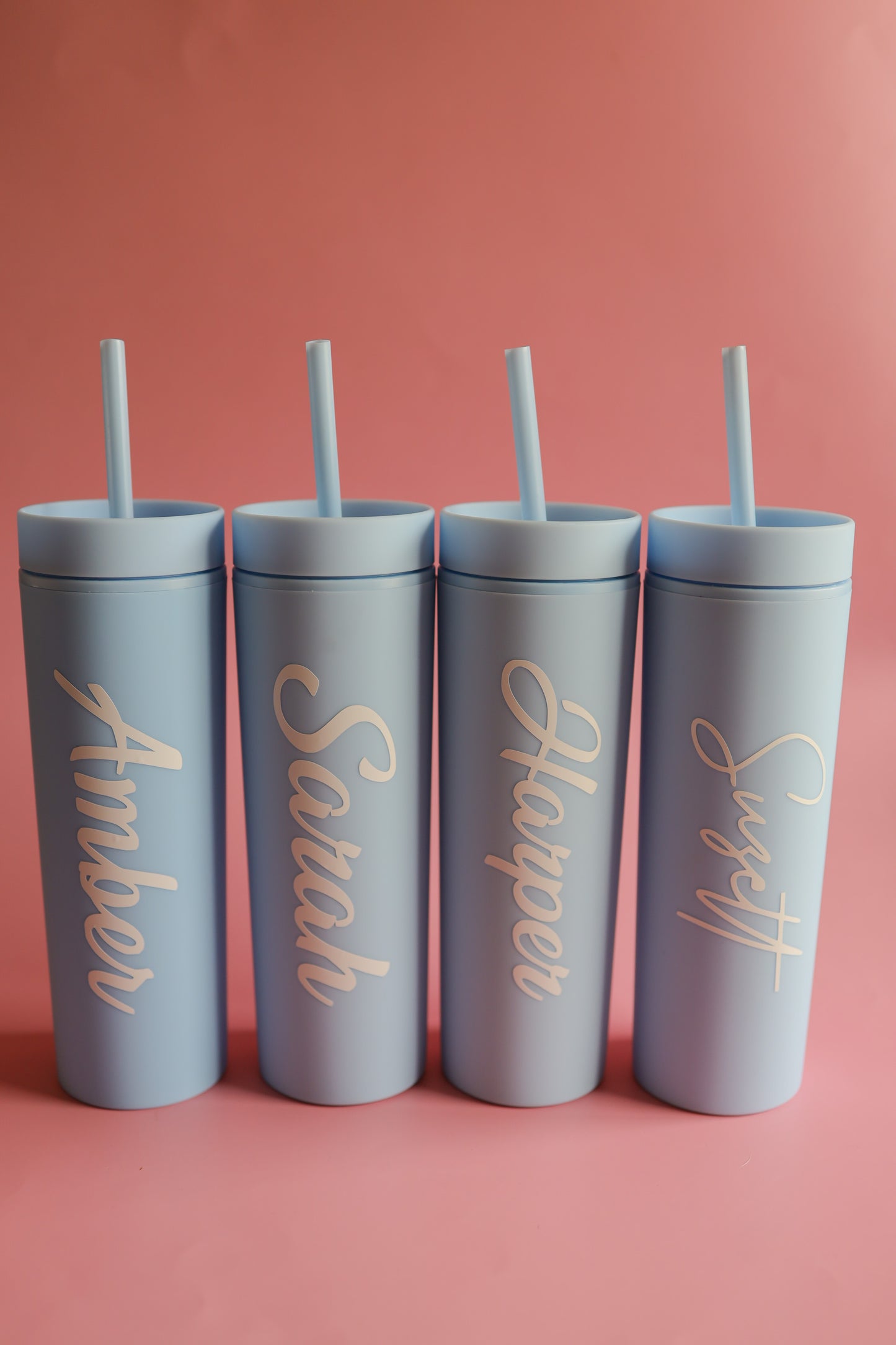 Pastel blue skinny tumbler