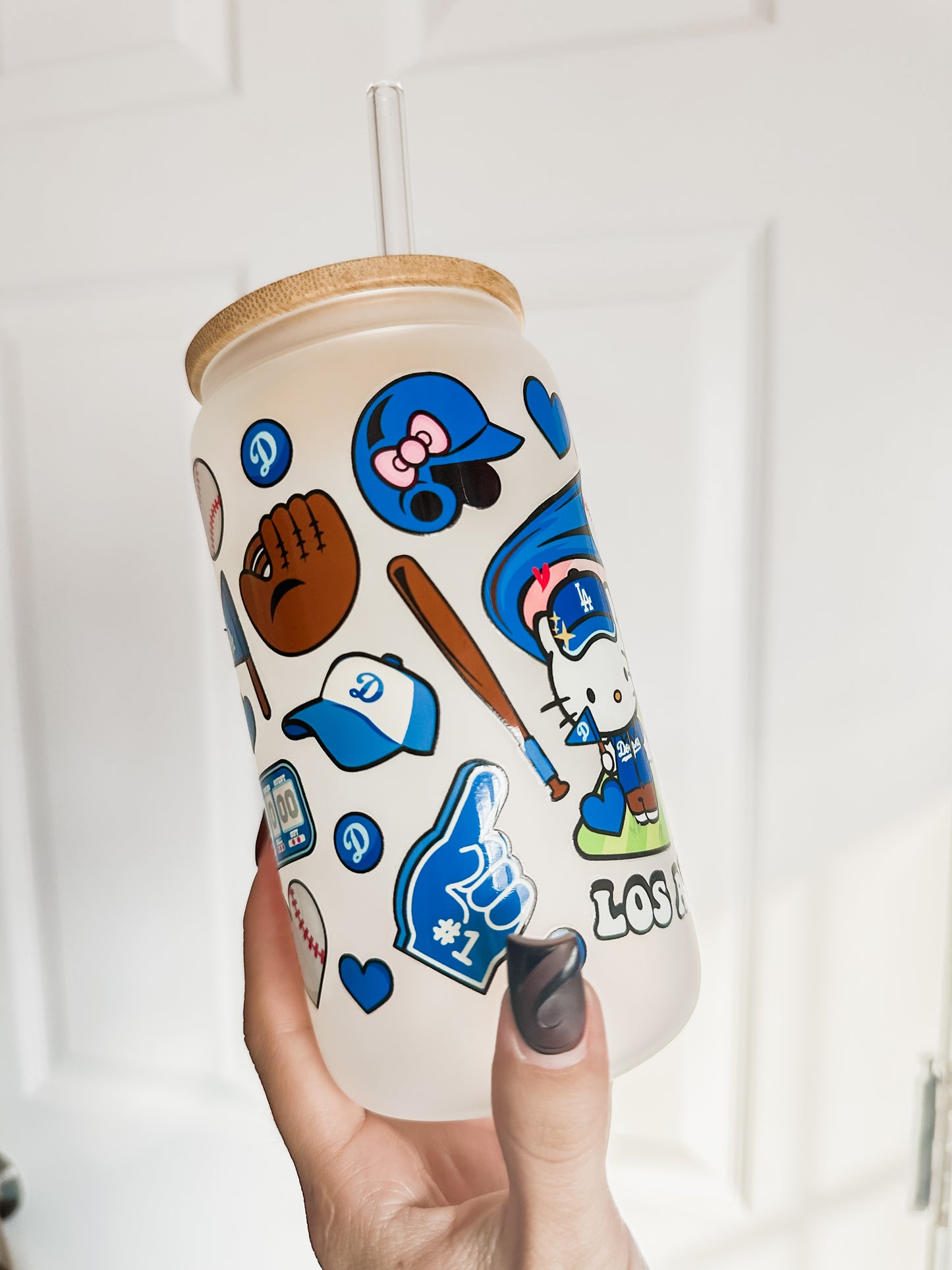 LA dodgers x kitty glass cup