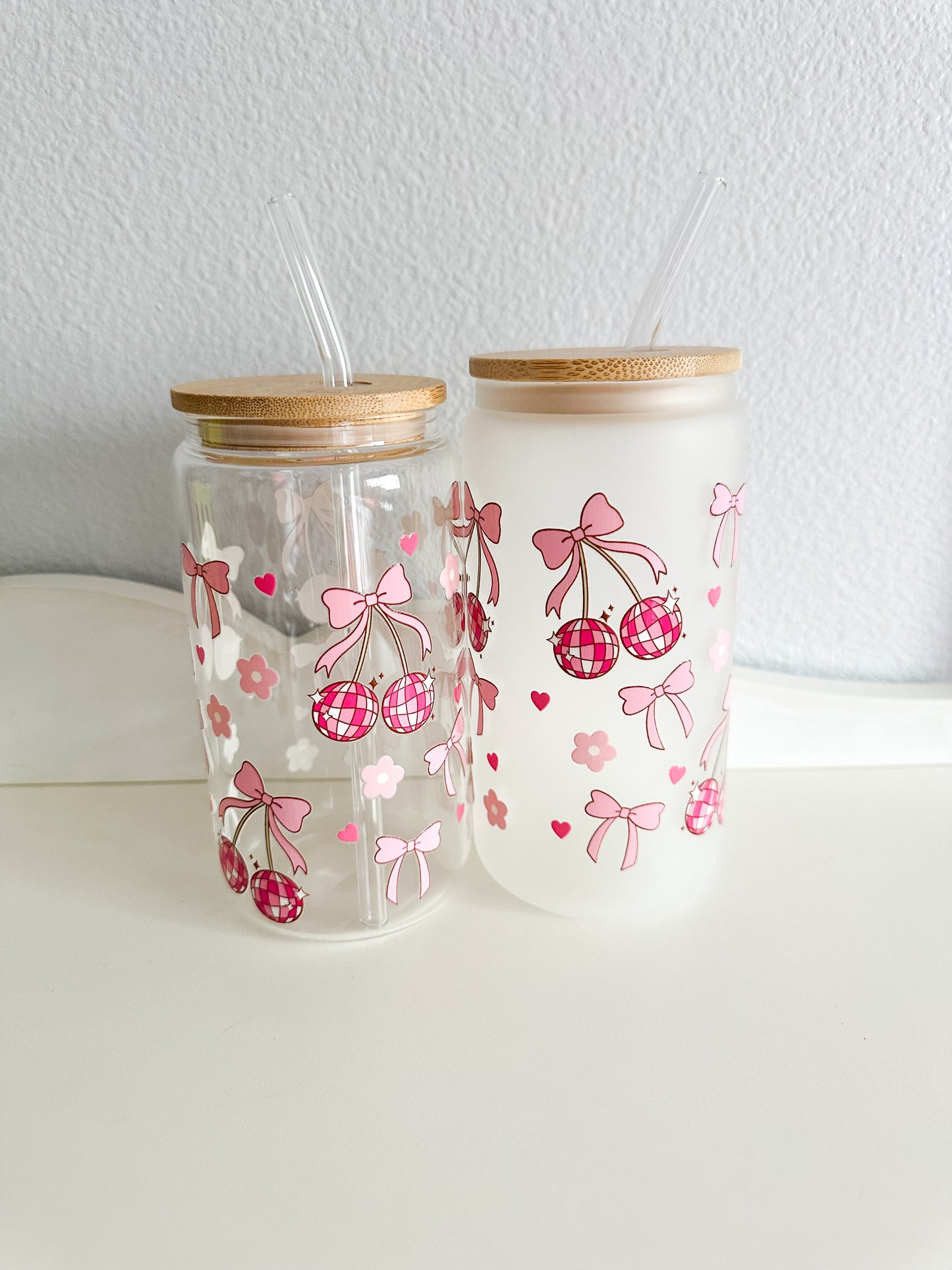 Disco cherry glass cup