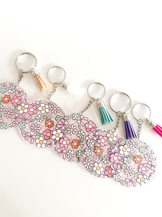Flowers & bows acrylic keychain