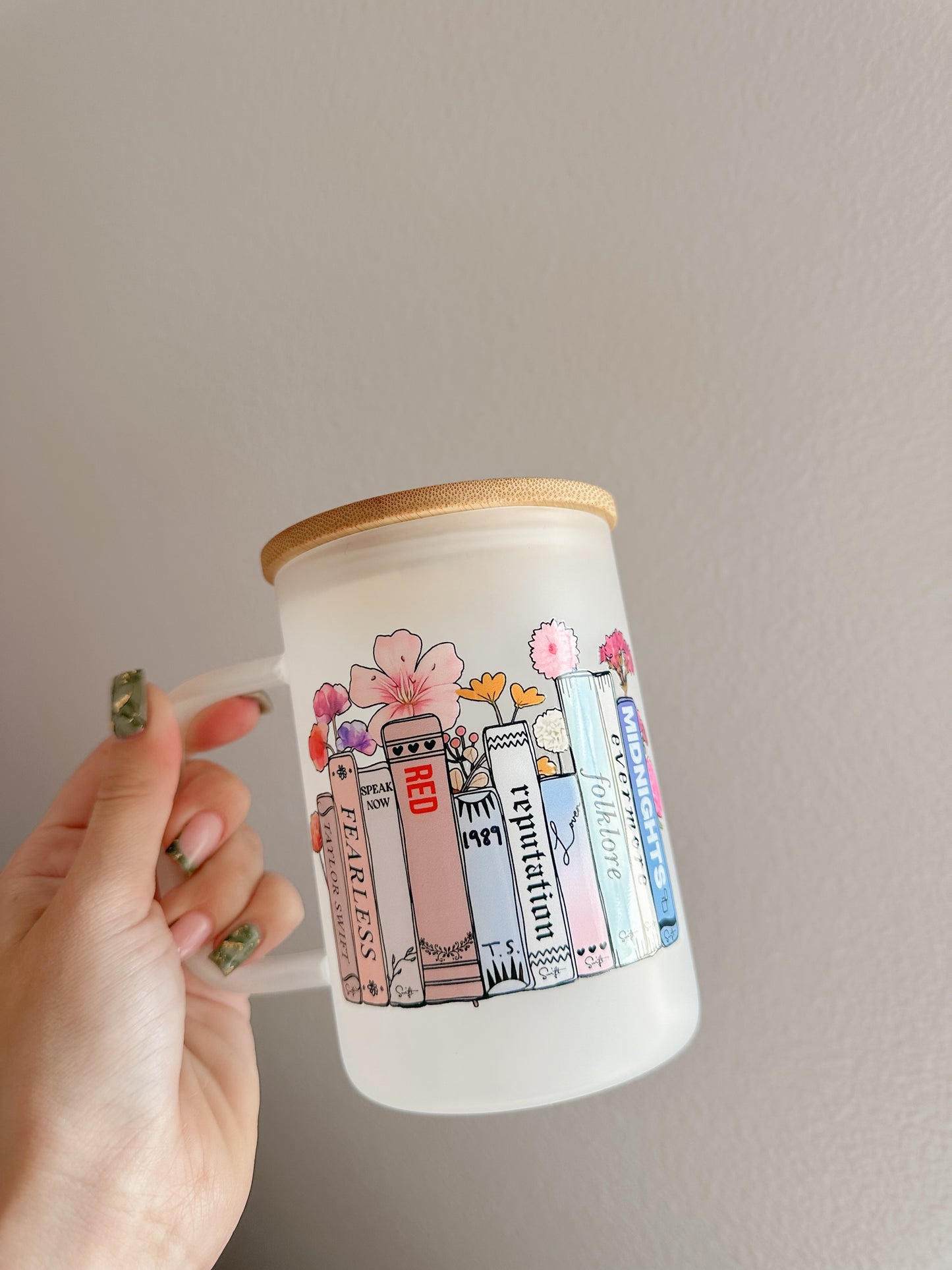 TS book albums glass mug