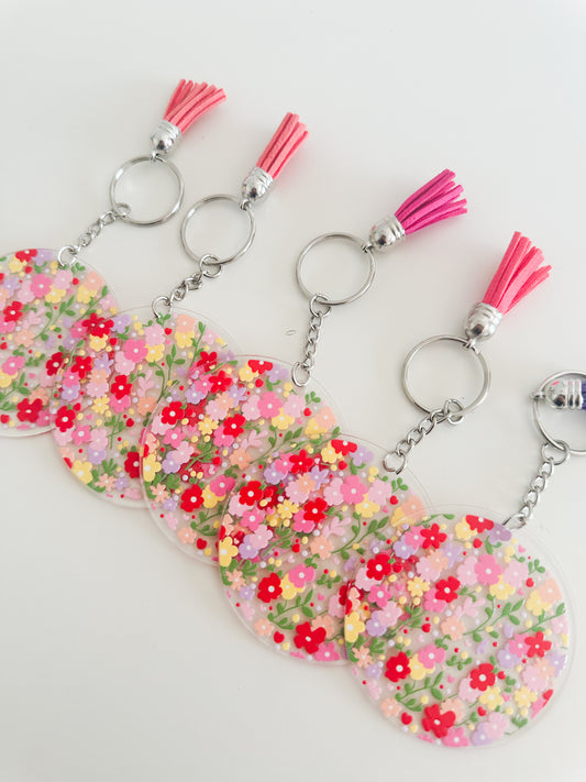 Floral acrylic keychain