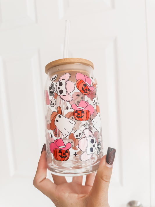 Yehaw Halloween glass cup