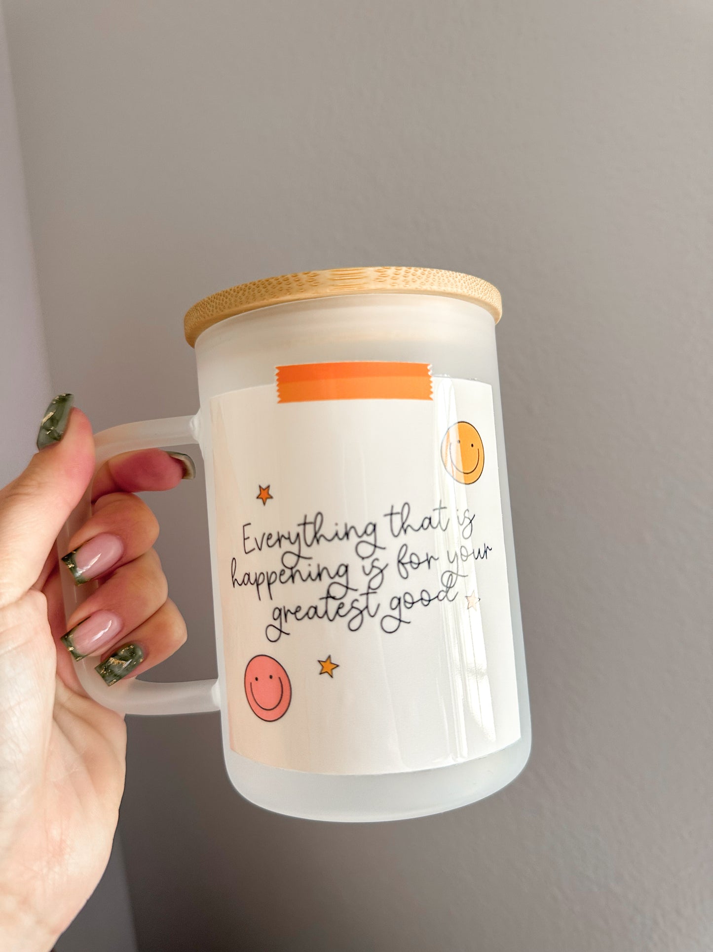 Everything is for your greatest good glass mug