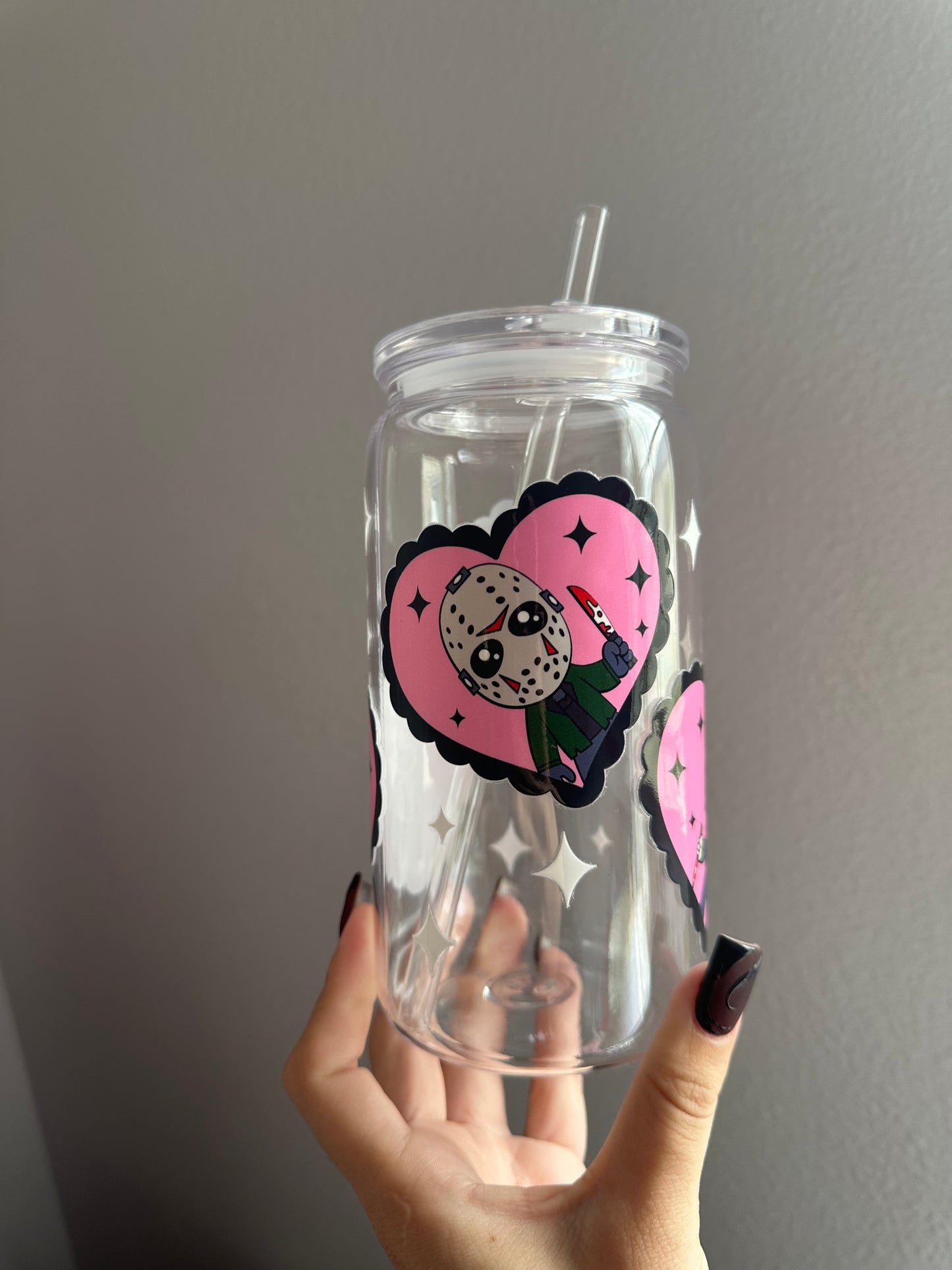 Halloween hearts acrylic cup