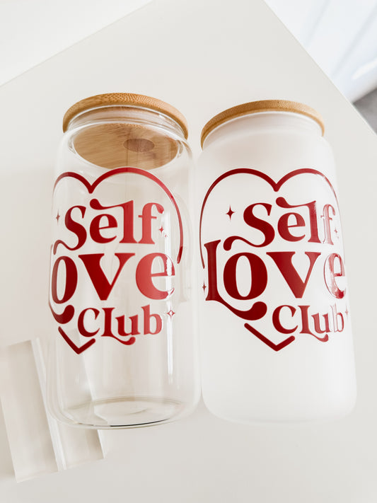 Self love club glass cup