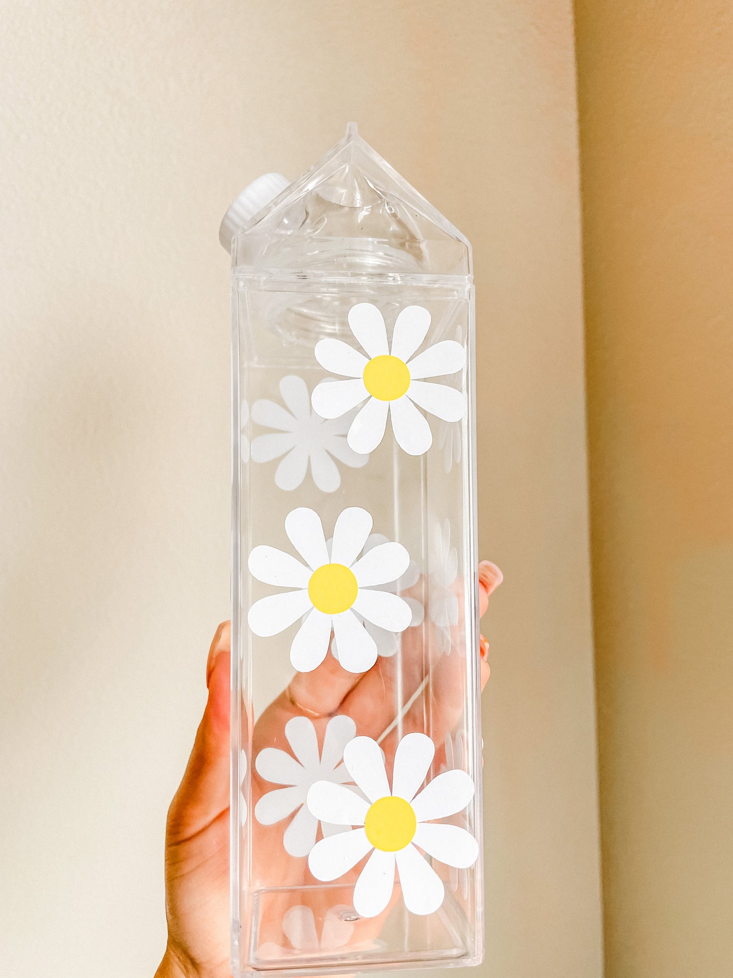 Daisies 2.0 milk carton water bottle