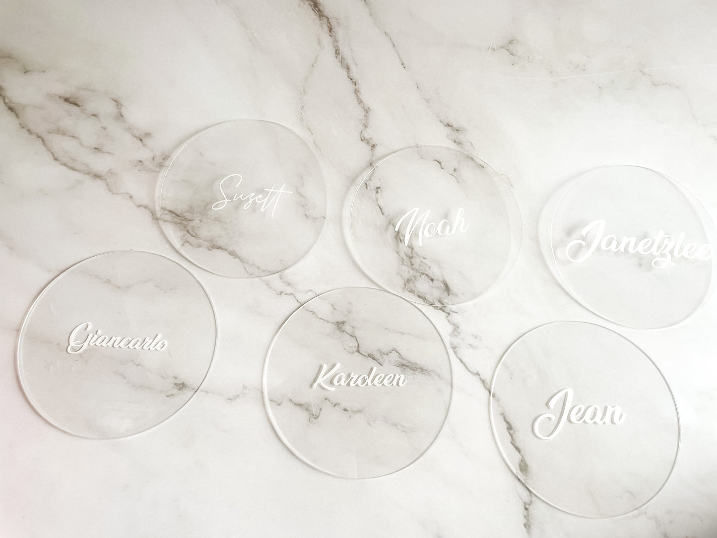 Clear acrylic name place card