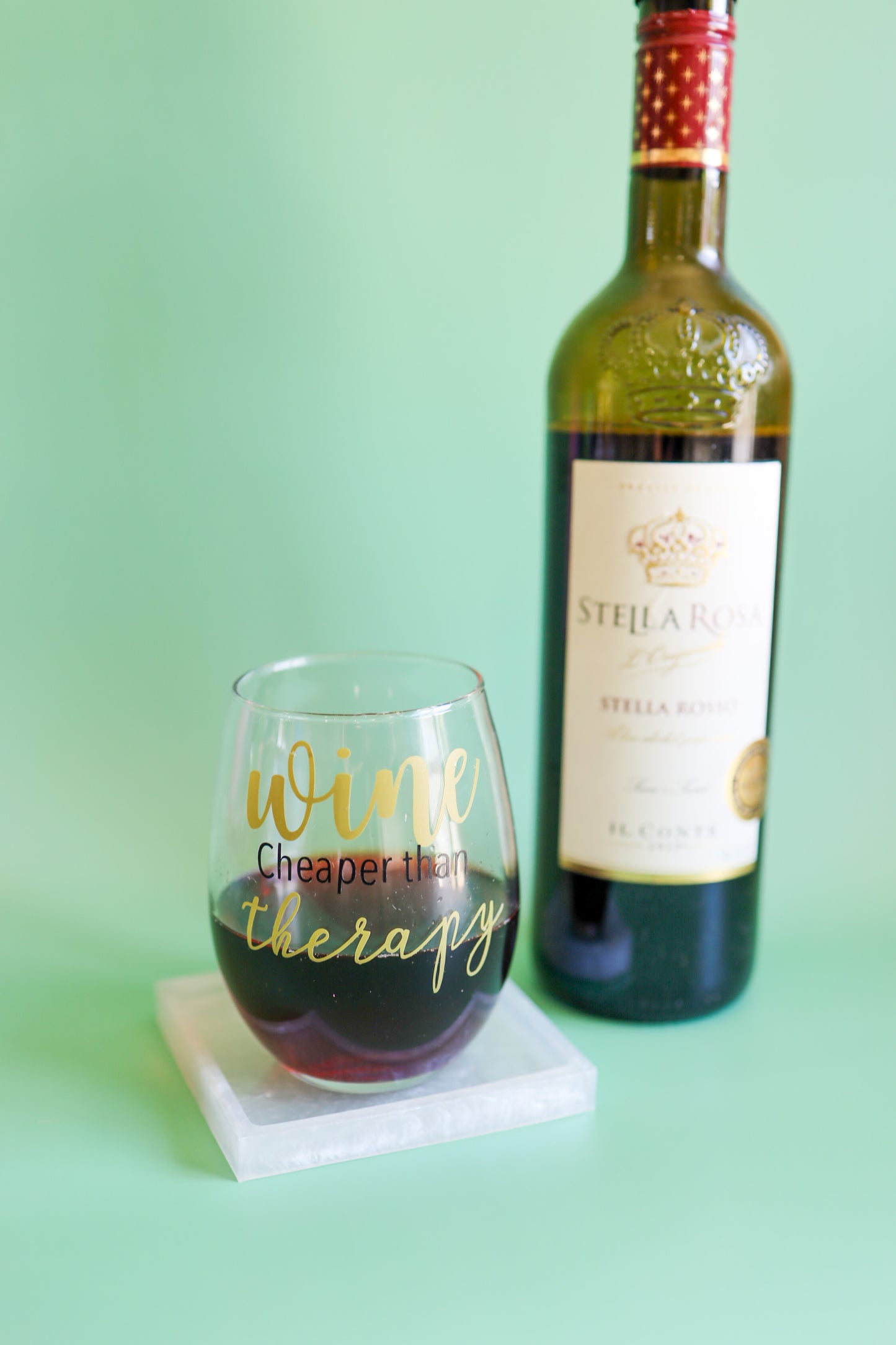 Wine cheaper than therapy wine glass