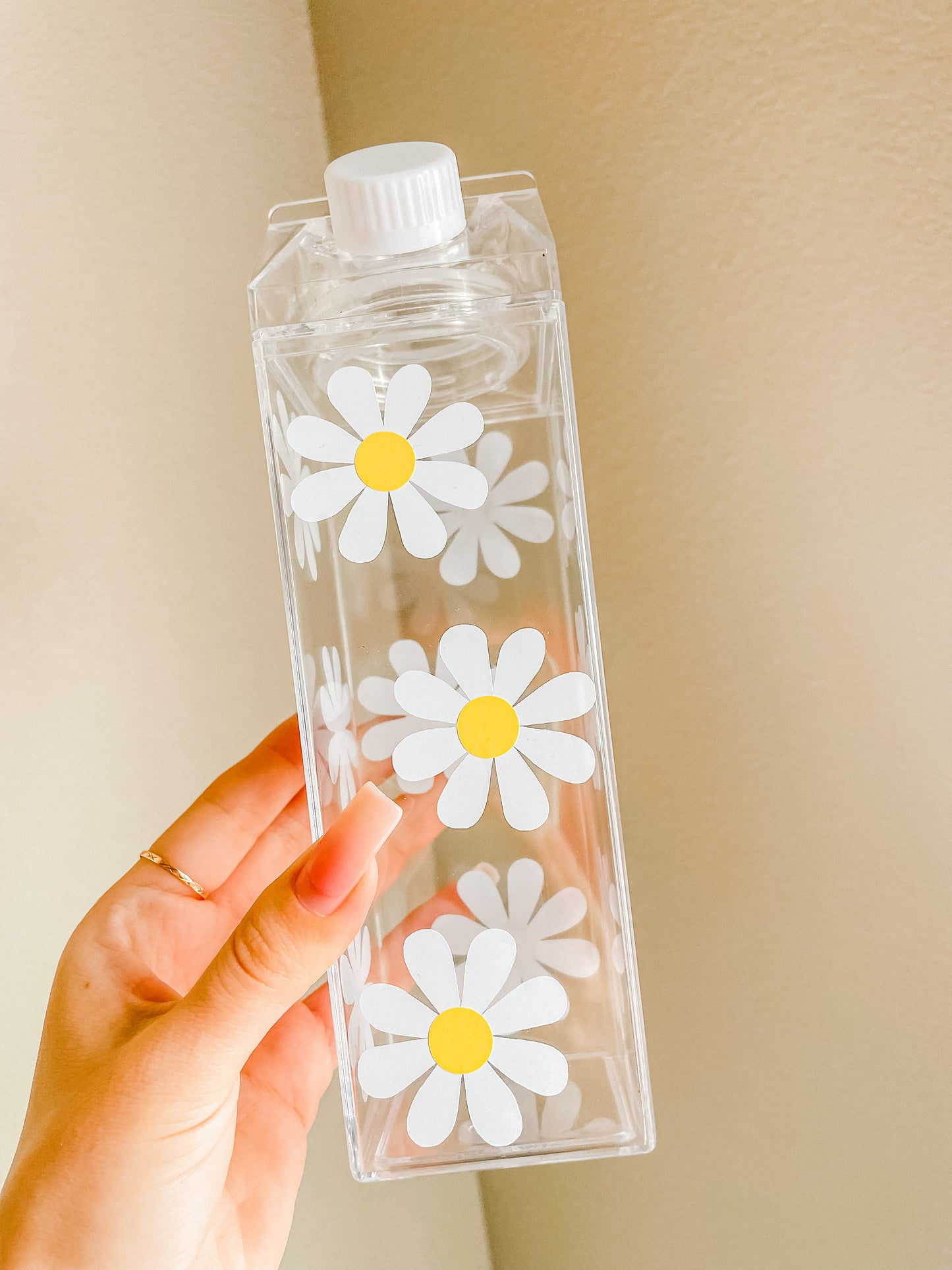 Daisies 2.0 milk carton water bottle
