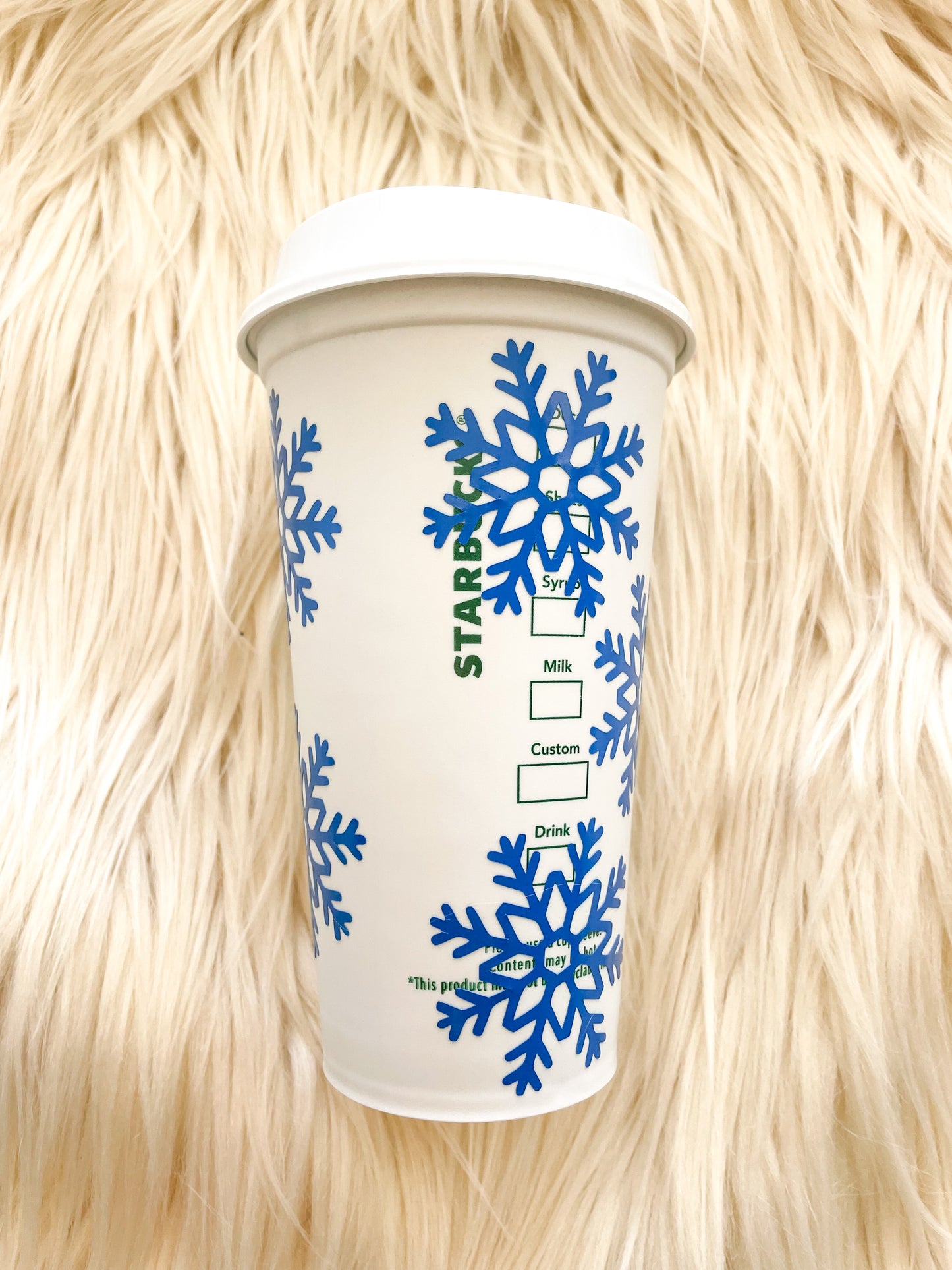 Snowflake starbs hot cup