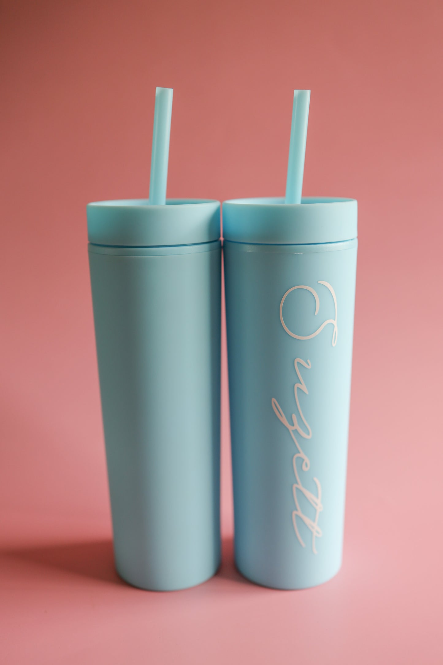 Sky blue skinny tumbler