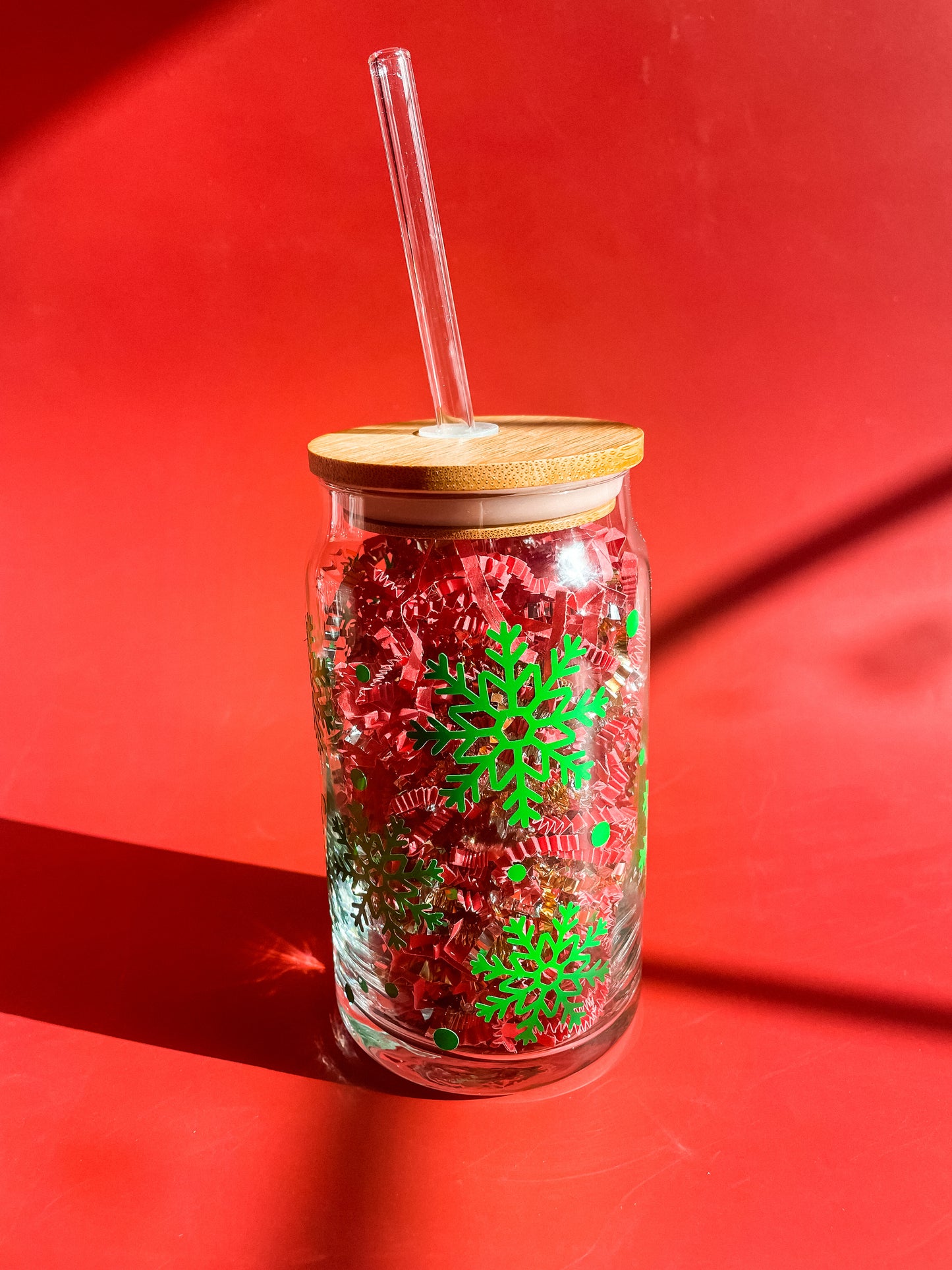 Snowflake glass cup