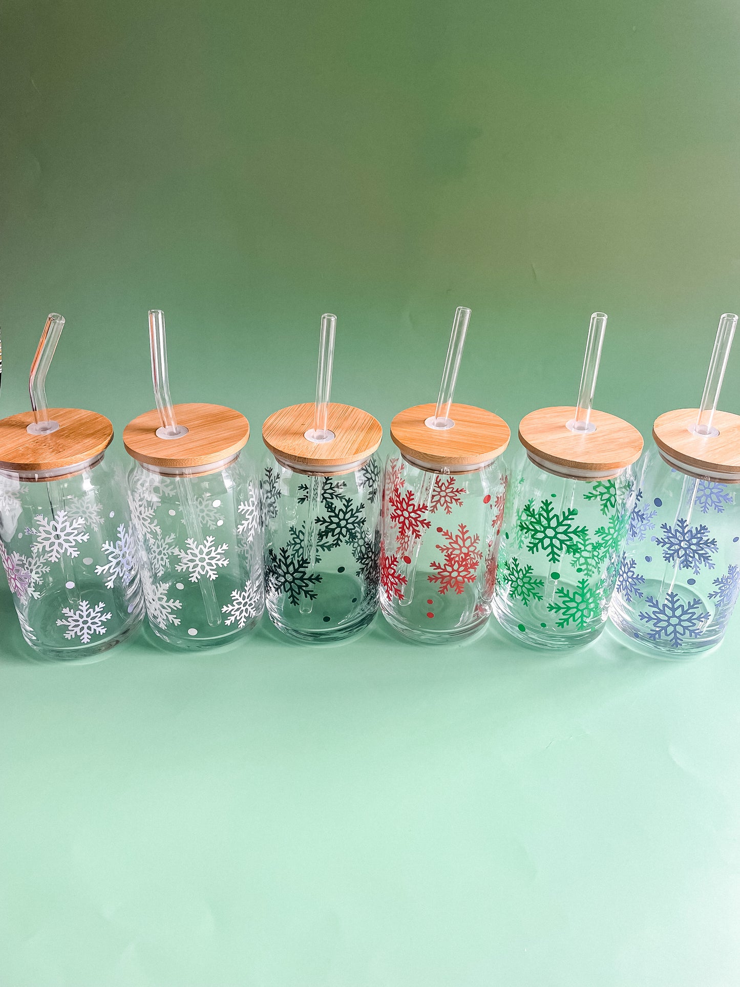 Snowflake glass cup