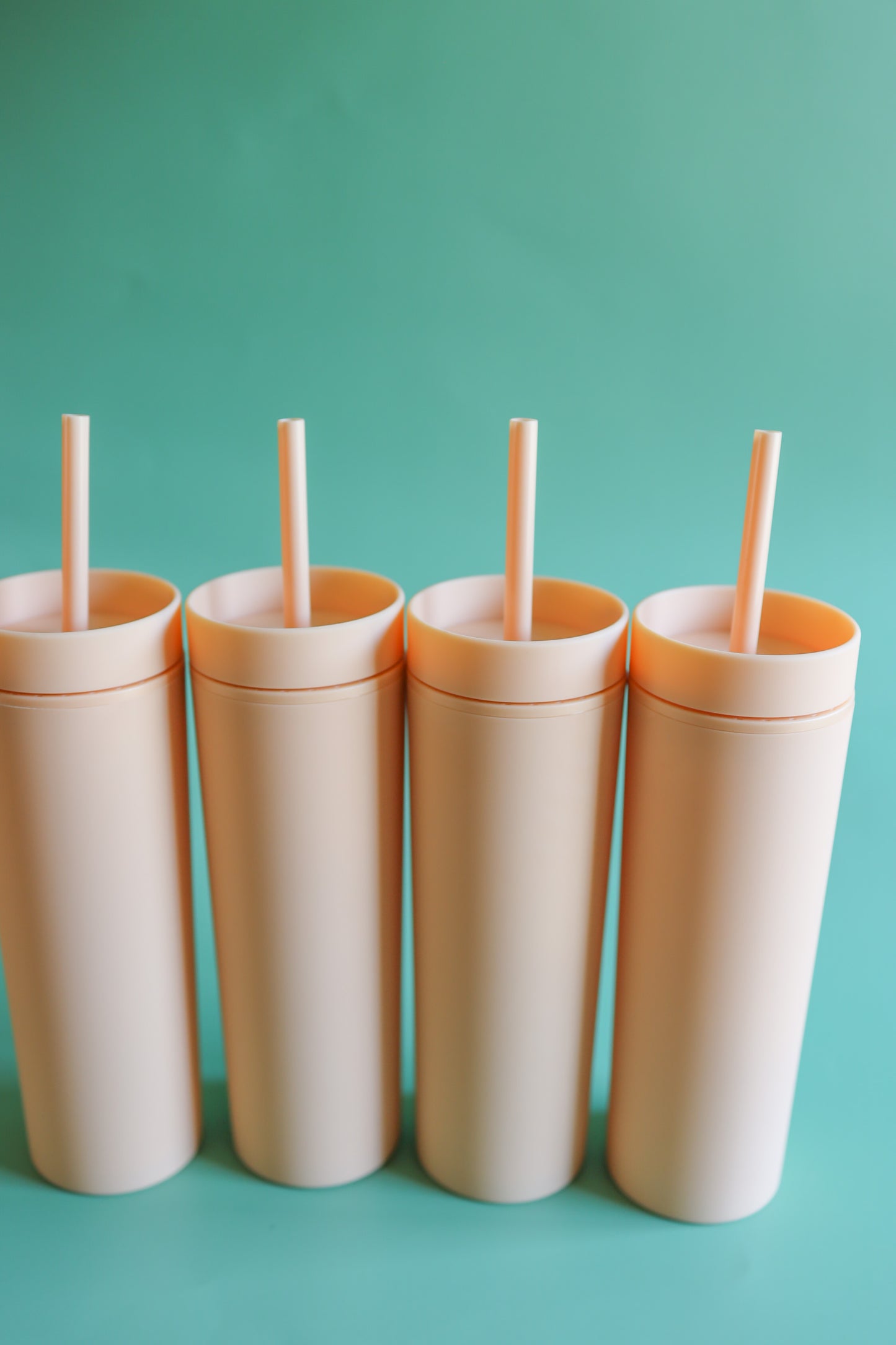 Peach skinny tumblers