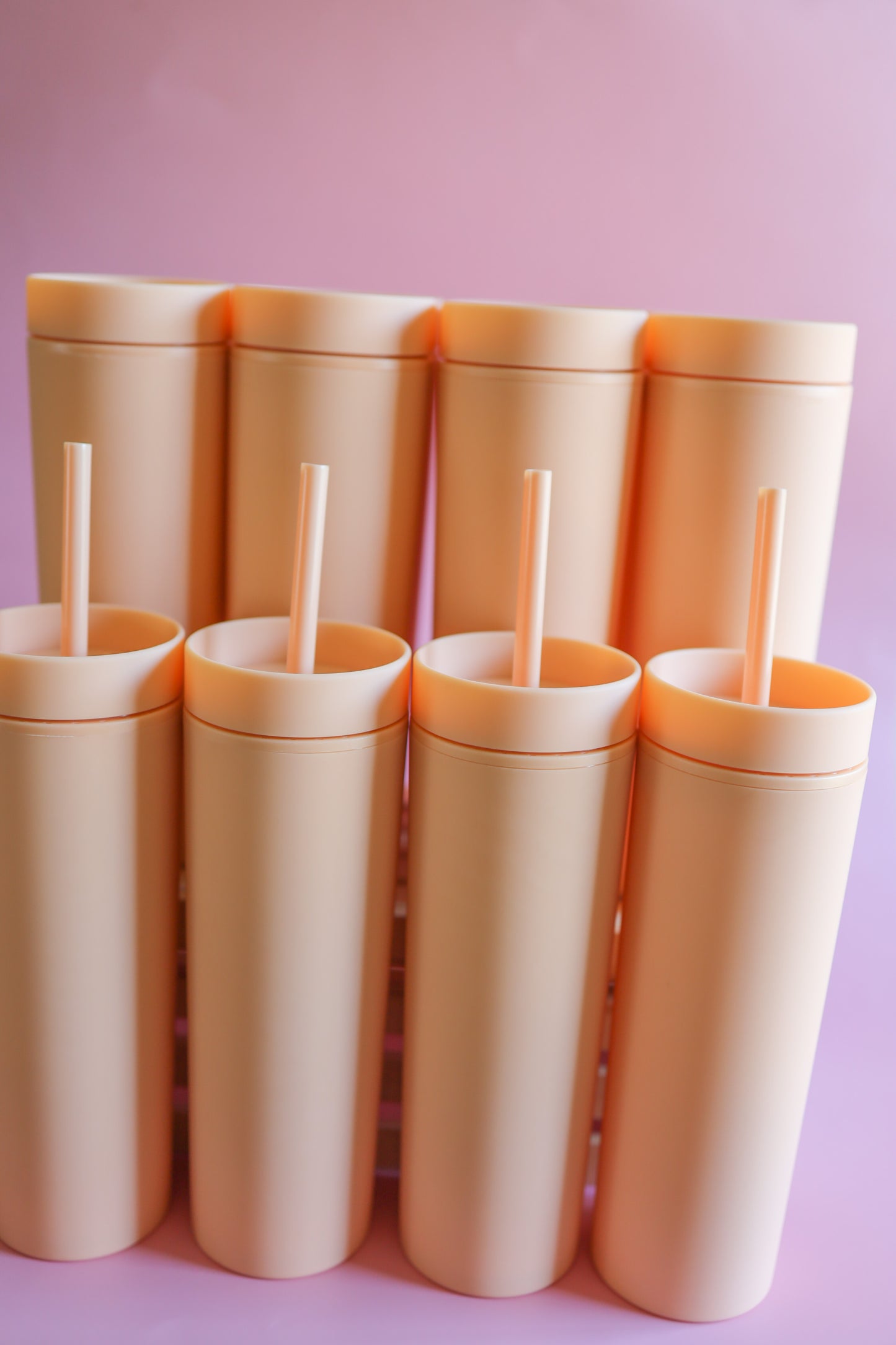 Peach skinny tumblers