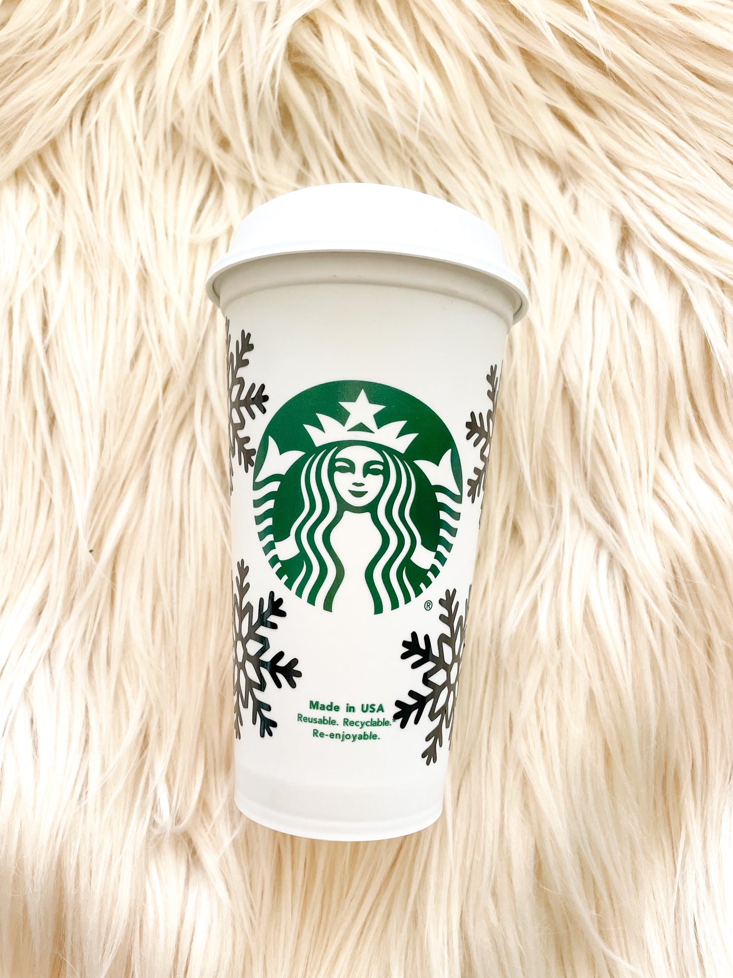 Snowflake starbs hot cup