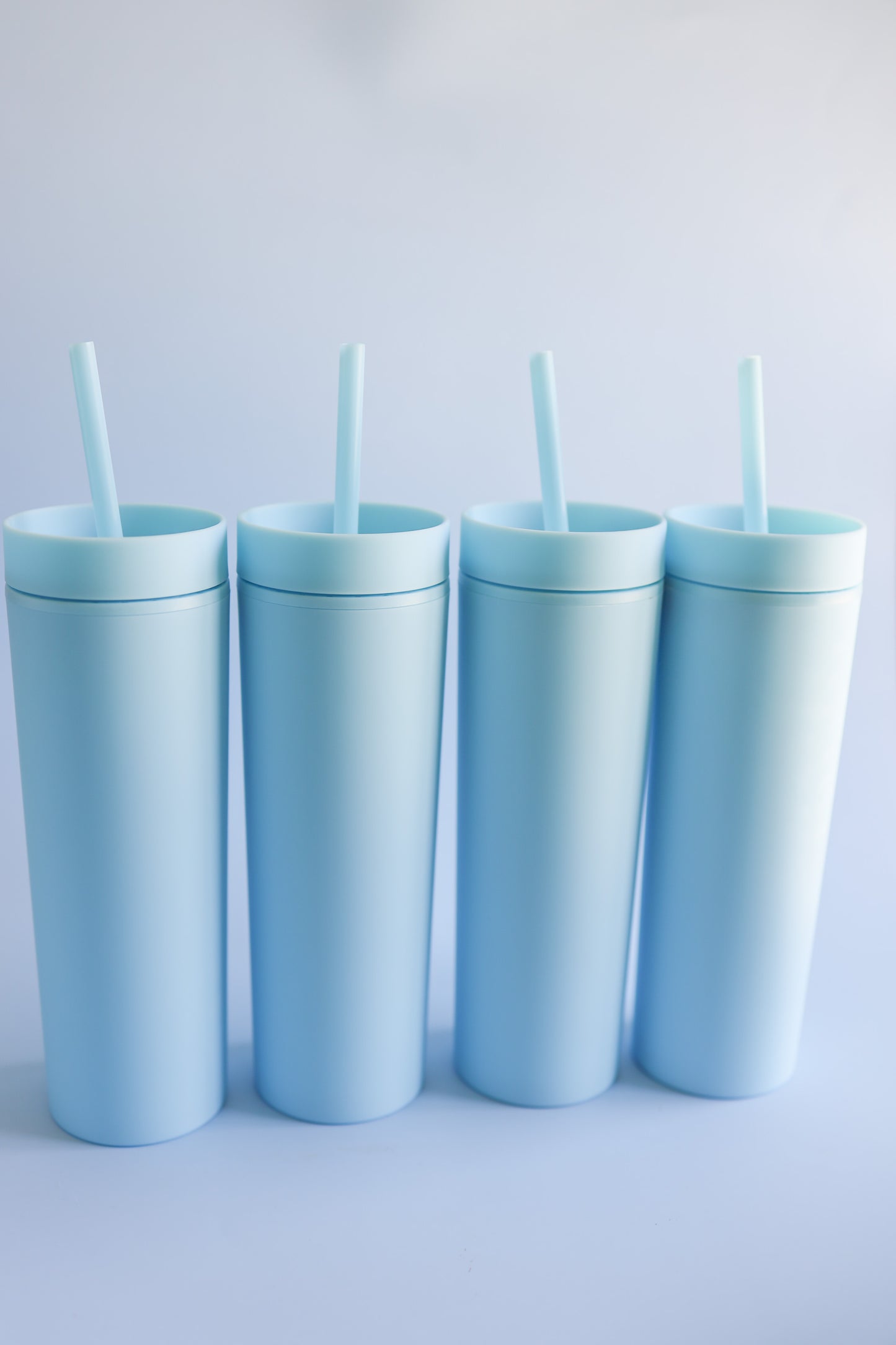 Sky blue skinny tumbler