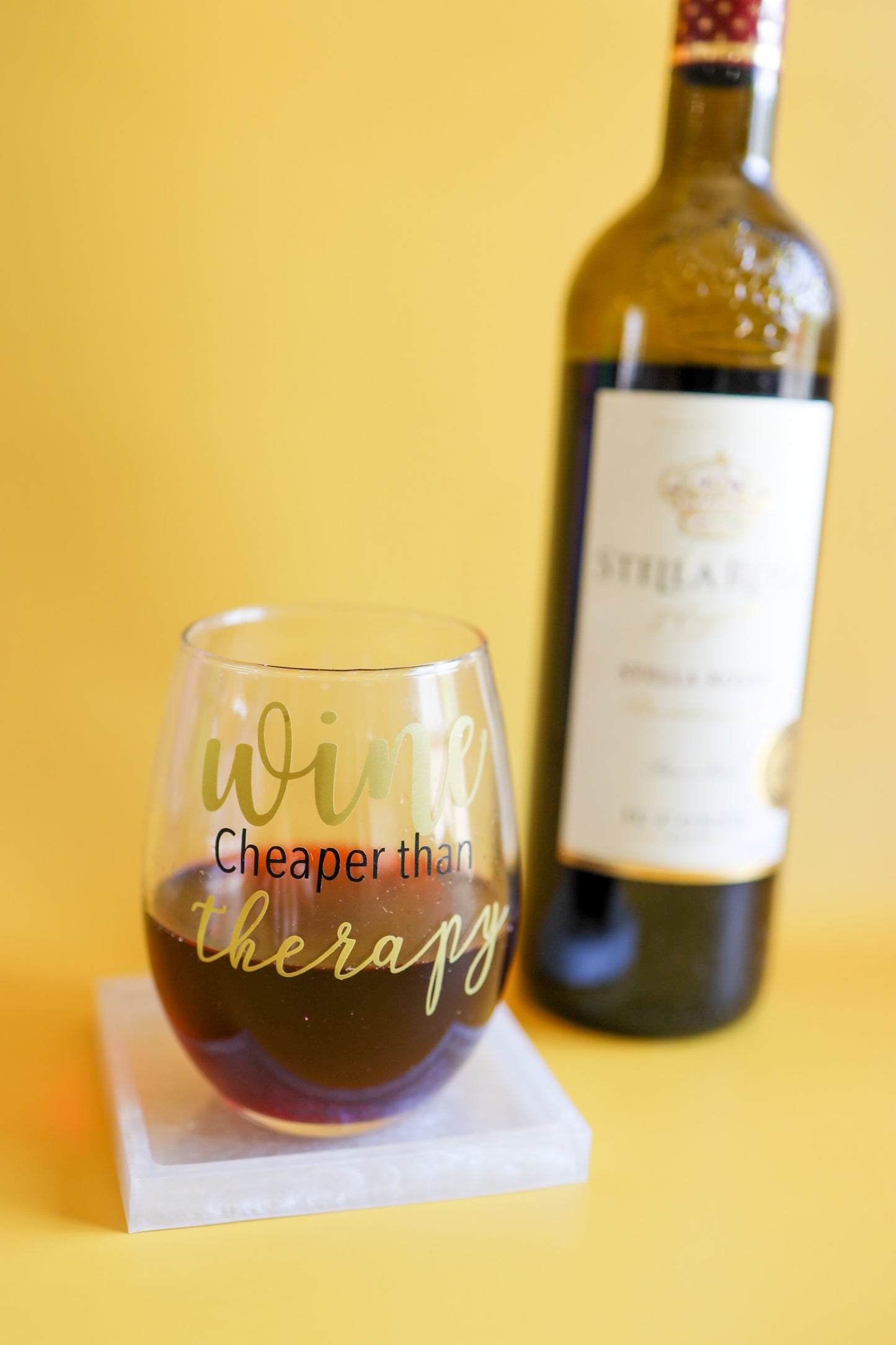 Wine cheaper than therapy wine glass