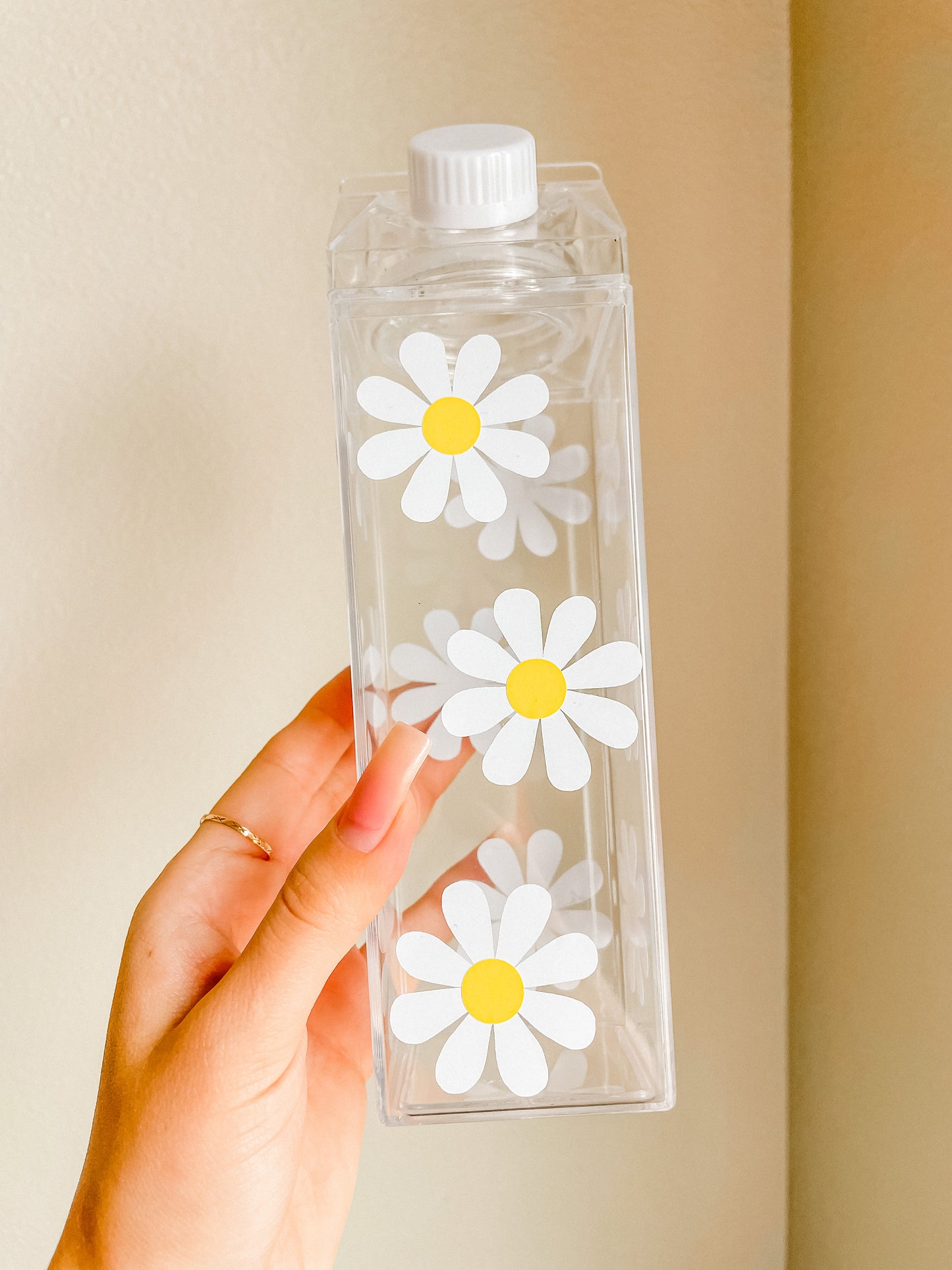 Daisies 2.0 milk carton water bottle